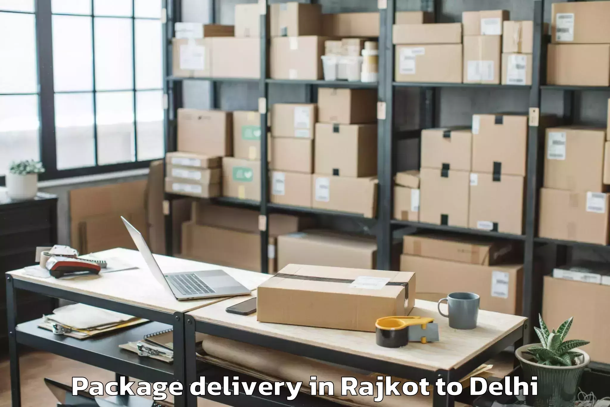 Trusted Rajkot to Westend Mall Delhi Package Delivery